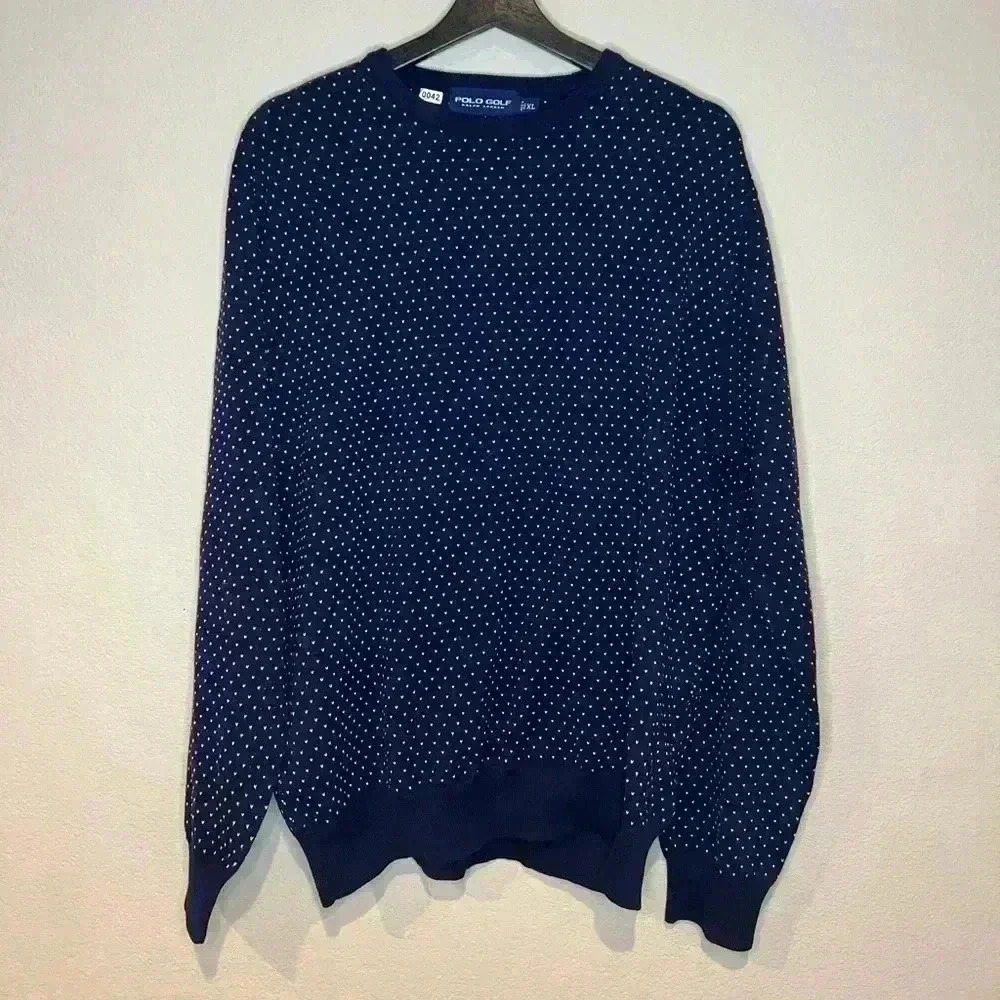 Polo golf Ralph Lauren navy heart pattern sweater XL